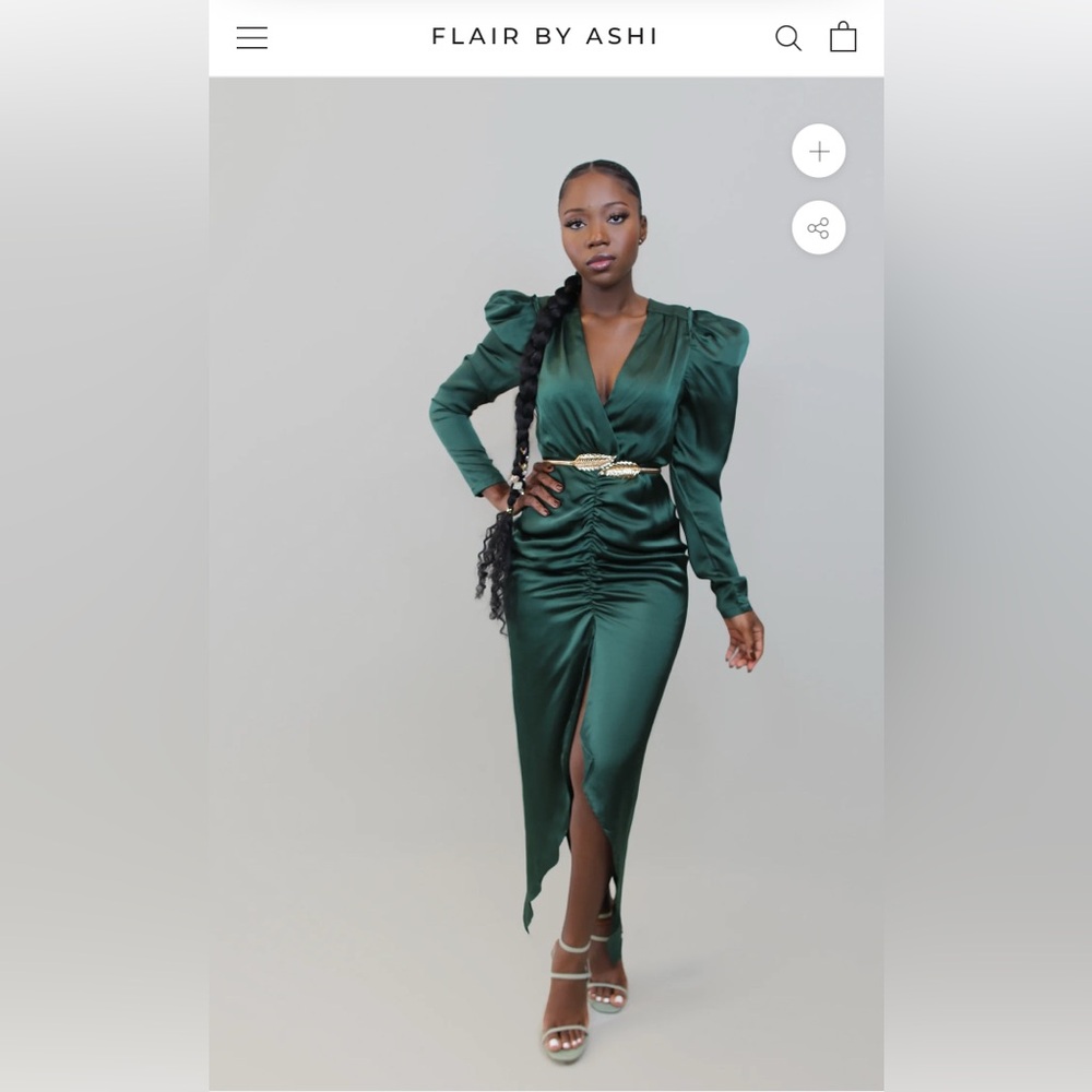 Trendy Long Sleeve Green Cocktail Dress